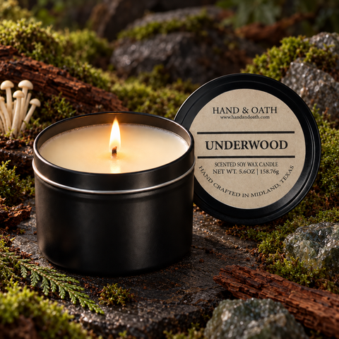 Underwood Soy Candle – Earthy Moss & Sandalwood Fragrance